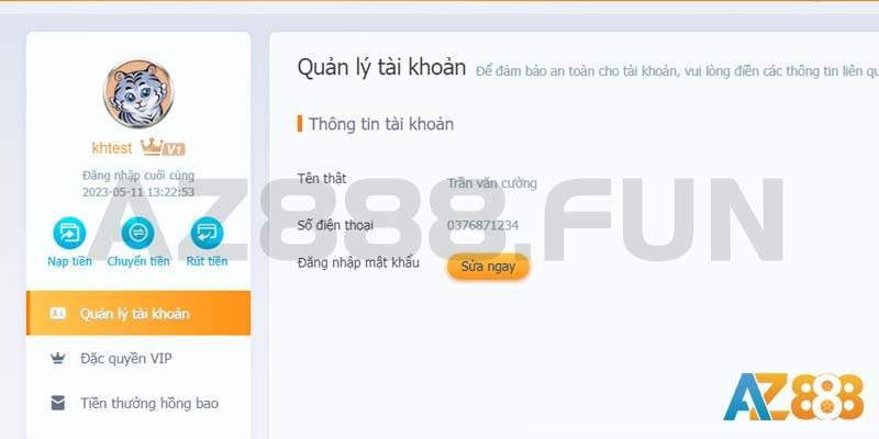 Mọi thông tin mà người chơi cung cấp đều phải chính xác và là của chính chủ Mọi thông tin mà người chơi cung cấp đều phải chính xác và là của chính chủ