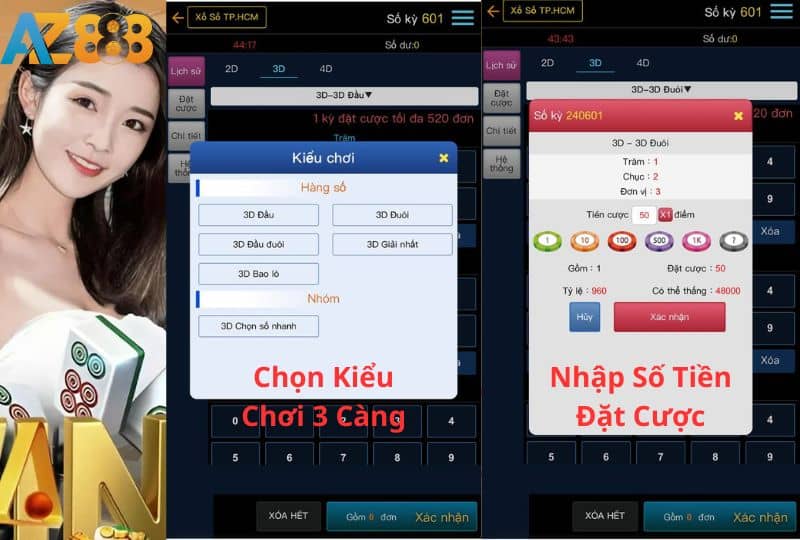 Nhập mức cược và nhấn xác nhận Nhập mức cược và nhấn xác nhận