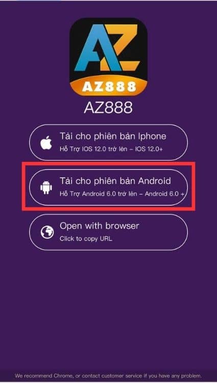 Nhấn vào tải cho phiên bản Android Nhấn vào tải cho phiên bản Android