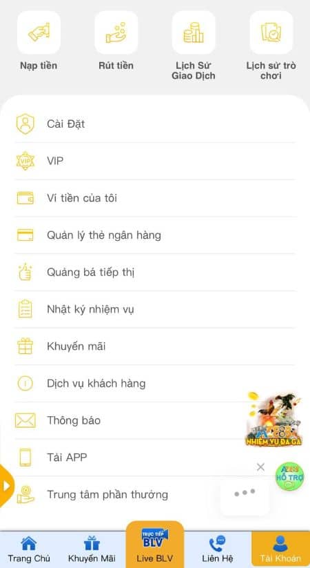 Đăng nhập vào tài khoản AZ888 và nạp tiền vào ví cược Đăng nhập vào tài khoản AZ888 và nạp tiền vào ví cược